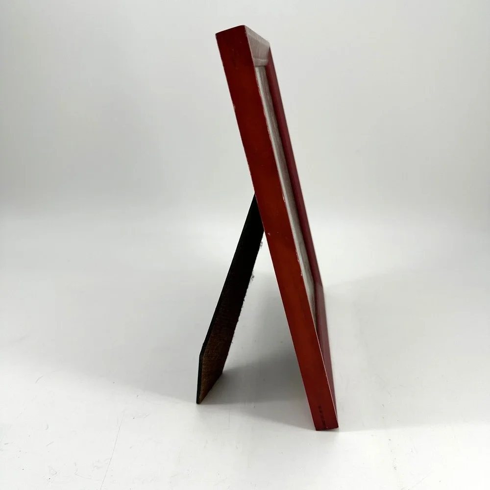 Red Mahogany Wooden 8x10 Photo Frame Tabletop Display Stand Easel Back Office